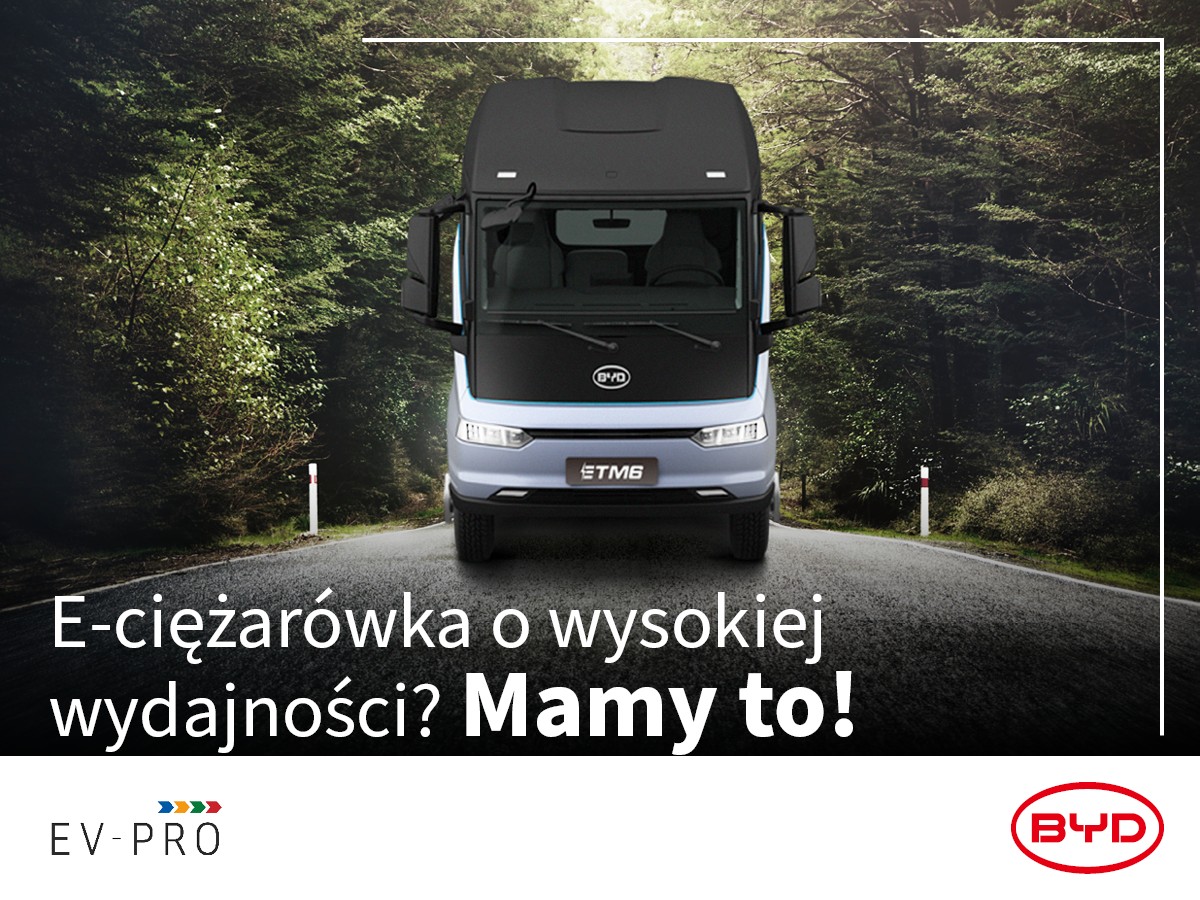 E-ciężarówka wysokiej wydajności.